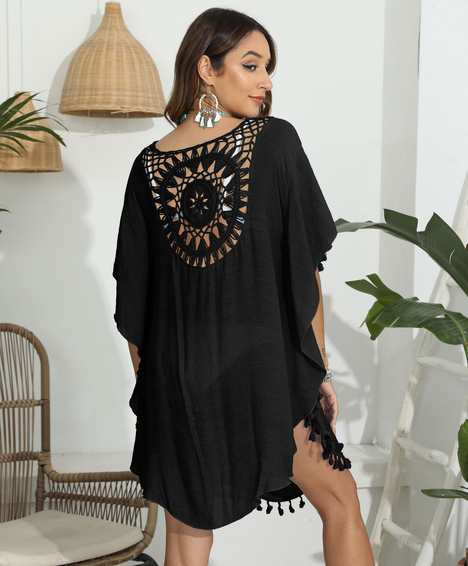 Womens Boho Beach Cover Up Casual Summer Swimsuit Kaftan